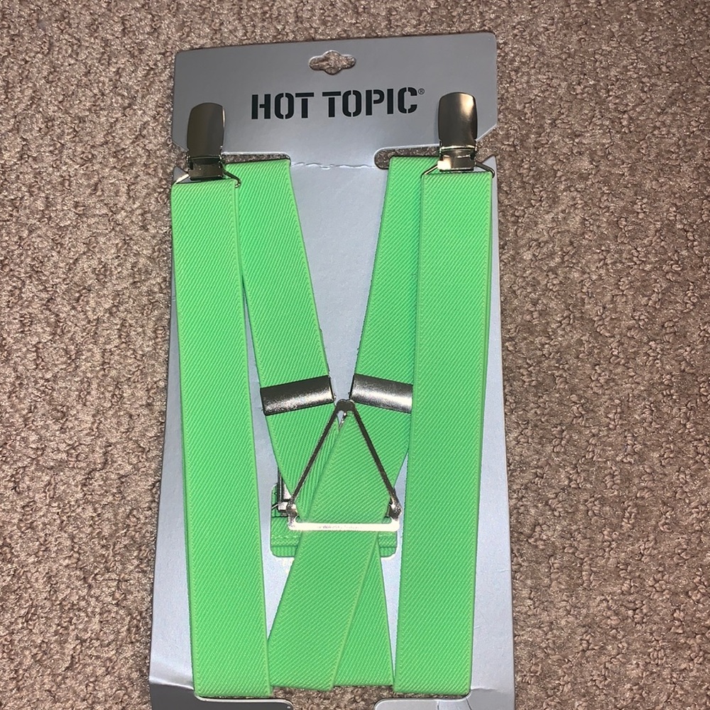 Hot topic green suspenders.